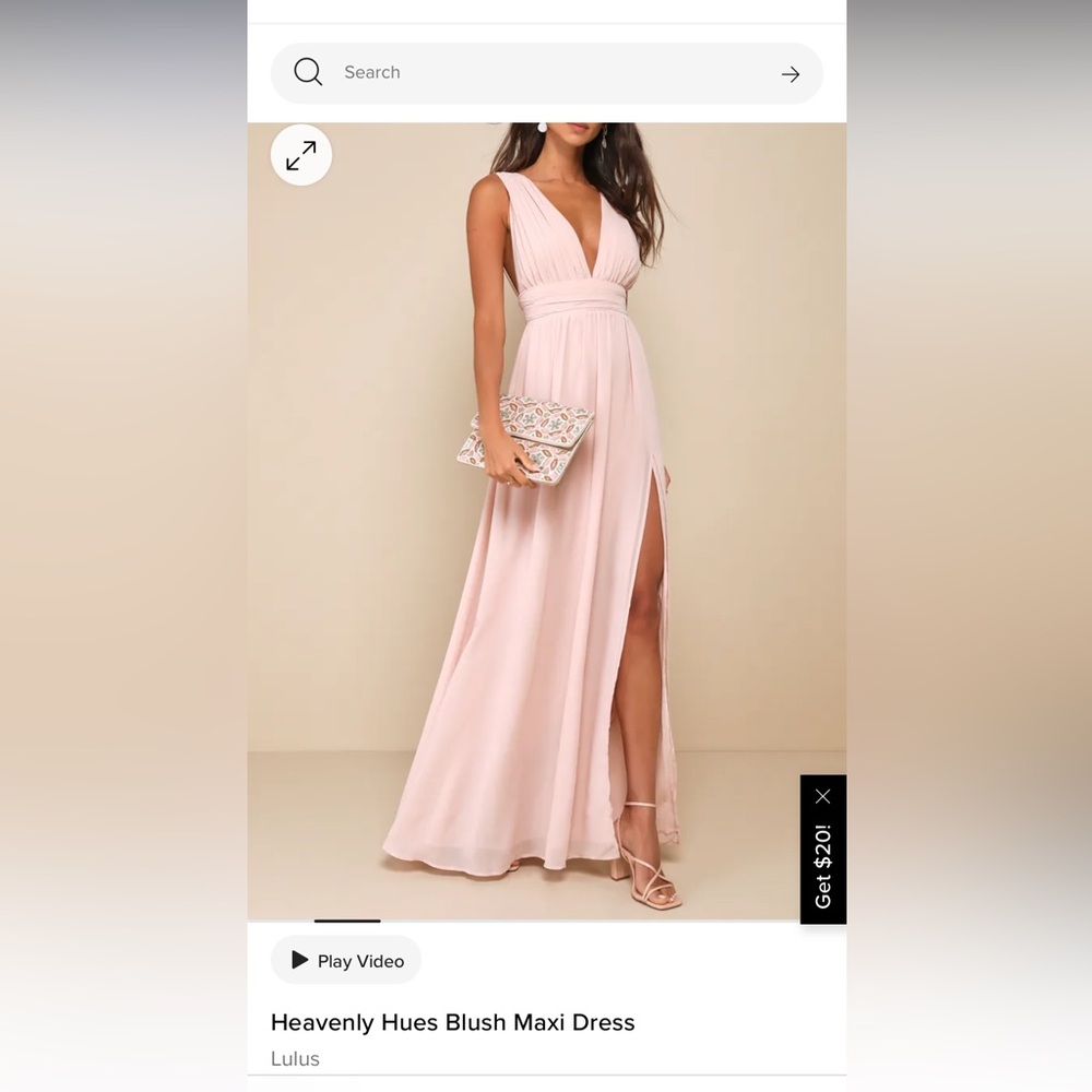 Lulus Heavenly Hues Blush Maxi Dress